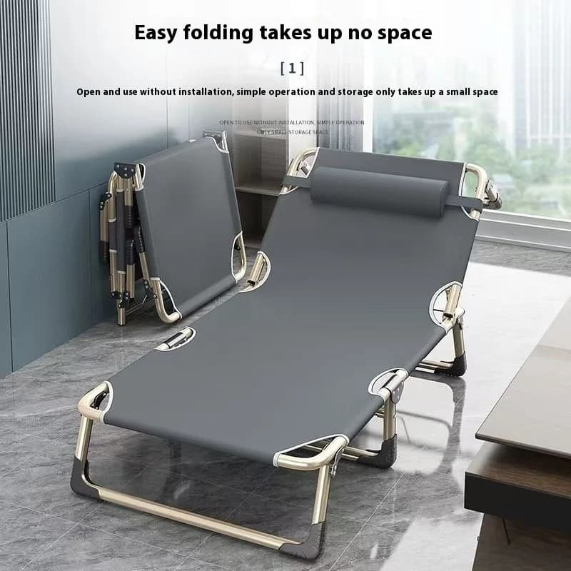 Lit pliant lit simple maison lit de sieste simple bureau lit de sieste en plein air chaise inclinable multifonctionnelle quatre vitesses réglables