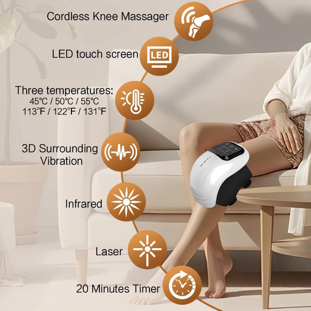Massage chauffant physiothérapie des articulations du genou compresse chaude Massage par Vibration Circulation sanguine relaxation musculaire soulager l'arthrite