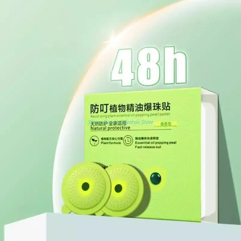 Patchs perles d'huile essentielle anti-moustiques E74E, sans danger pour les enfants les adultes, parfaits pour le Camping