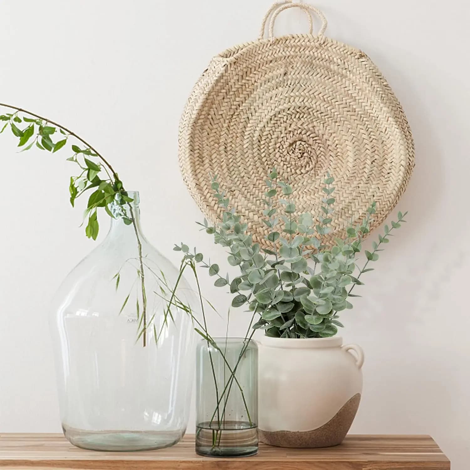 10-50 pièces bricolage artificiel Eucalyptus tenture murale décor verdure Boho décorations pour la maison ferme plantes rustiques pour mariage