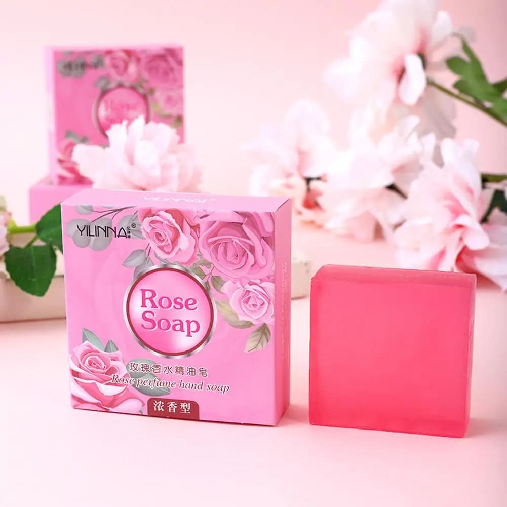 Savon à l'huile essentielle de Rose, pur fait à la main, naturel, nourrissant pour femmes, nettoyant de bain Long pour les mains, parfum durable