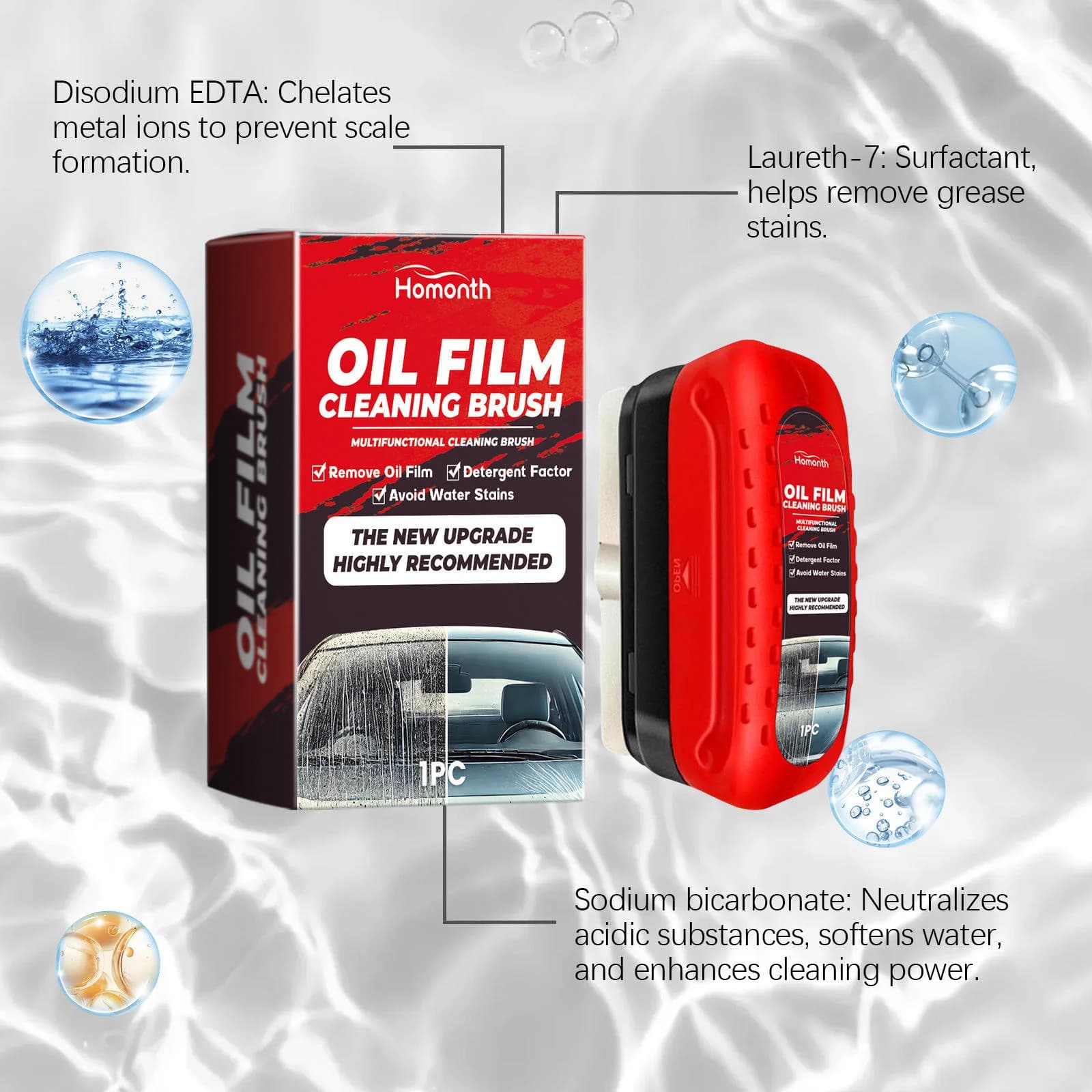 Nettoyant pour film gras sur verre, détachant transparent pour vitres, éliminateur de taches écologique