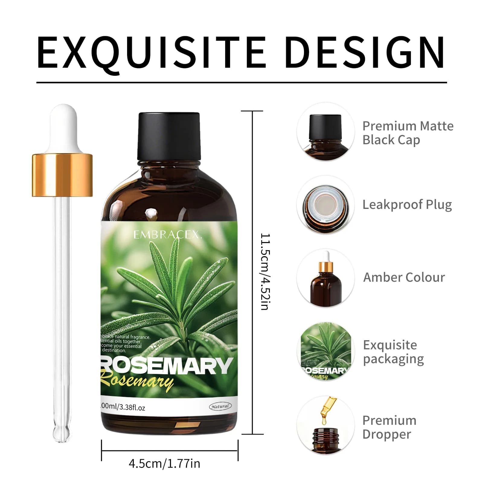 Huile essentielle de romarin 100ml, huile pour le visage, huile parfumée naturelle à base de plantes, pour offrir en cadeau à des amis