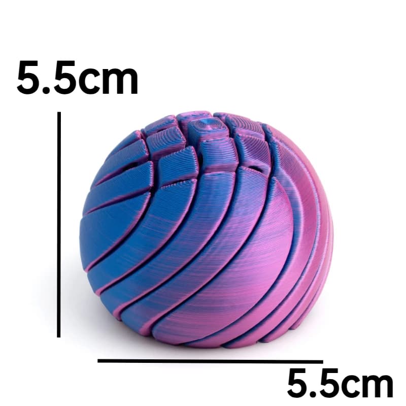 Boule imprimée en 3D, sphère torsadée, équipement de déformation circulaire, boule à flux liquide, conception rotative, balles de soulagement de l'anxiété pour enfants et adultes