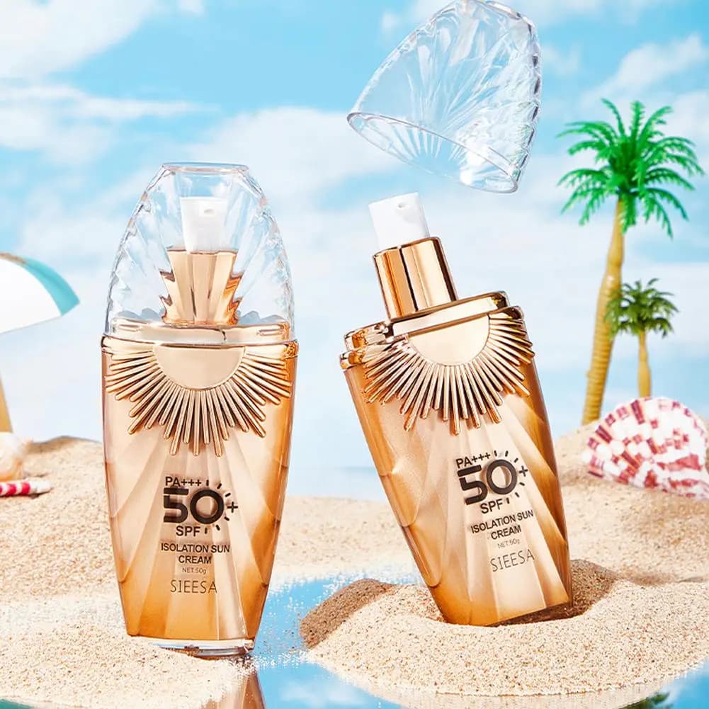 Crème solaire visage SPF 50+ PA+++ ultra haute protection, contrôle du sébum, résistante à l'eau, pour les soins quotidiens de la peau en extérieur