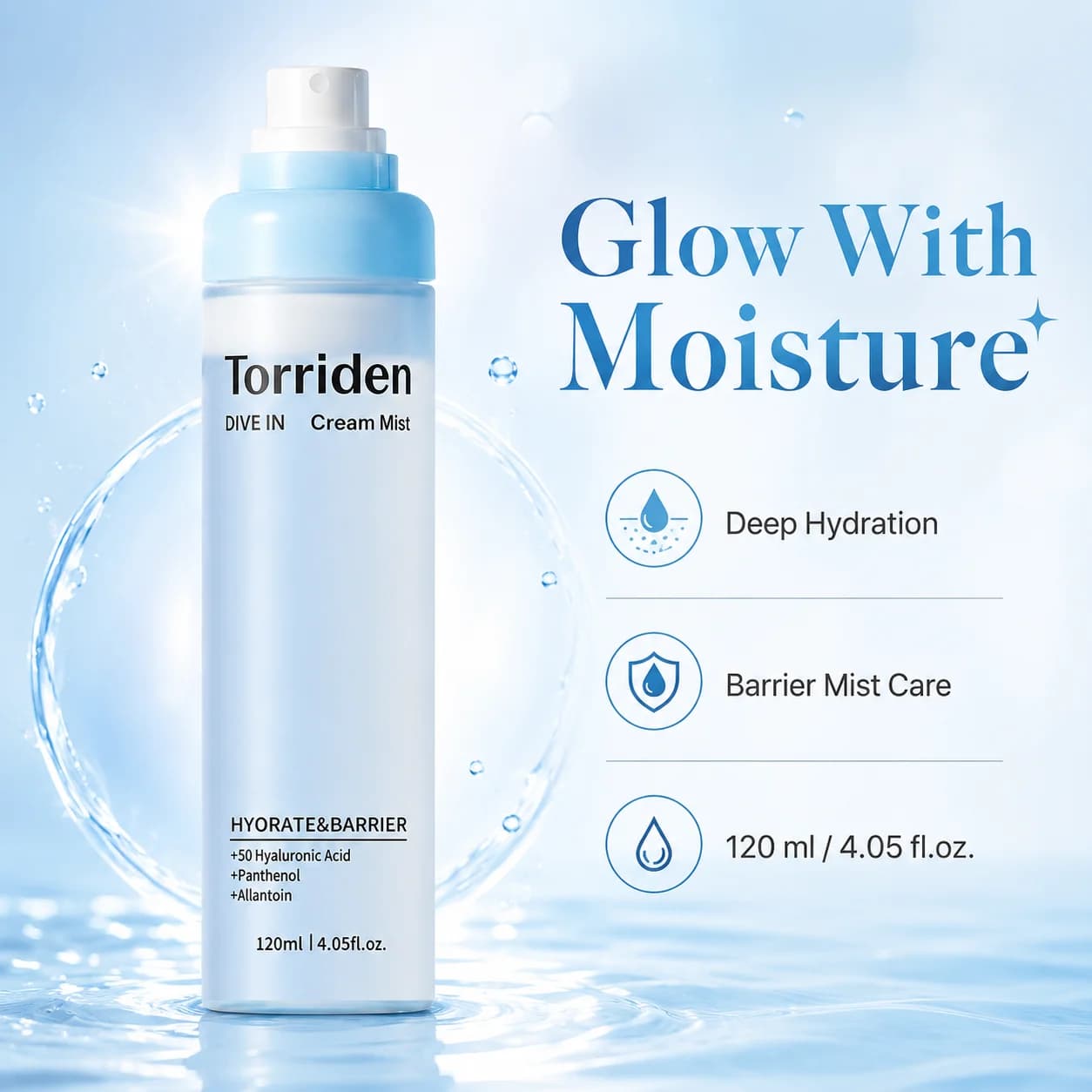 Brume hydratante à l'acide hyaluronique Torriden DIVE IN 120ml, réparation de la barrière cutanée, spray facial hydratant longue durée, apaisant pour la peau
