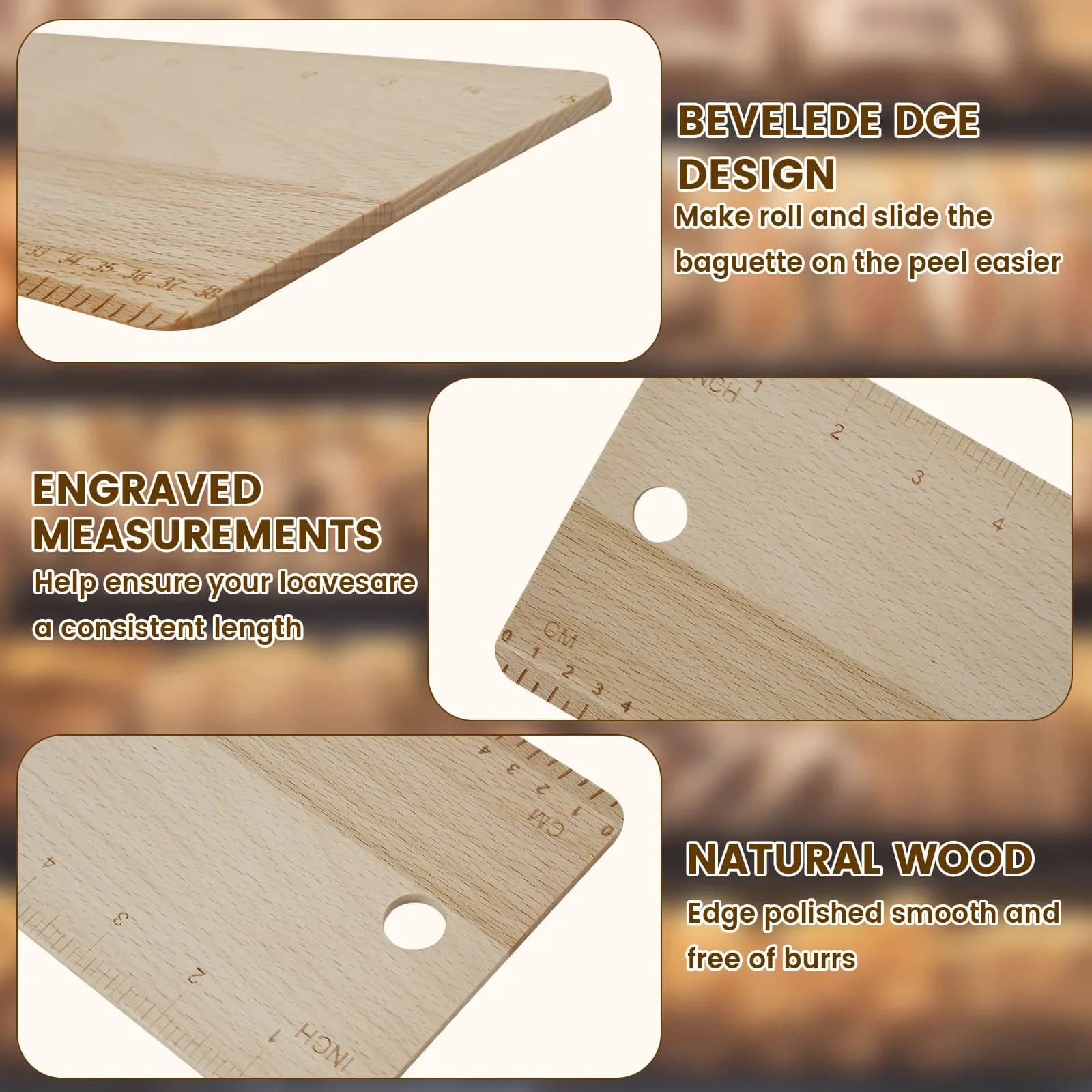 Nouvelles planches à retourner le pain, planches à retourner le pain français, plateau de service en bois pour pain, planche à retourner les pains, outils de boulangerie