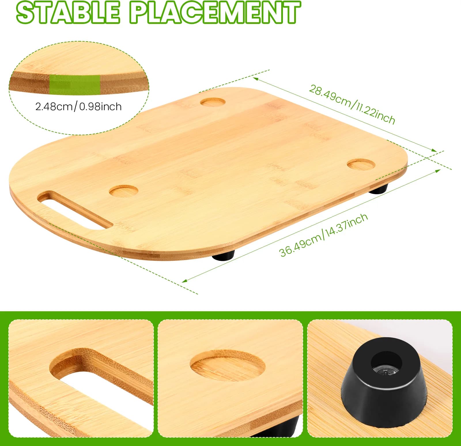 Planche coulissante en bambou pour planche roulante à mouvement rapide TM5 et TM6 avec roues et pieds en caoutchouc antidérapants pour robot culinaire