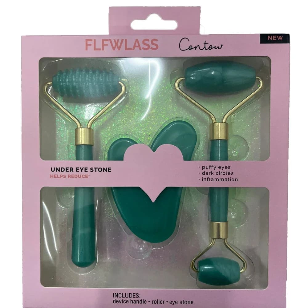 3 pièces ensemble résine rouleau masseur pour visage corps Gua Sha NotJade pierre soins