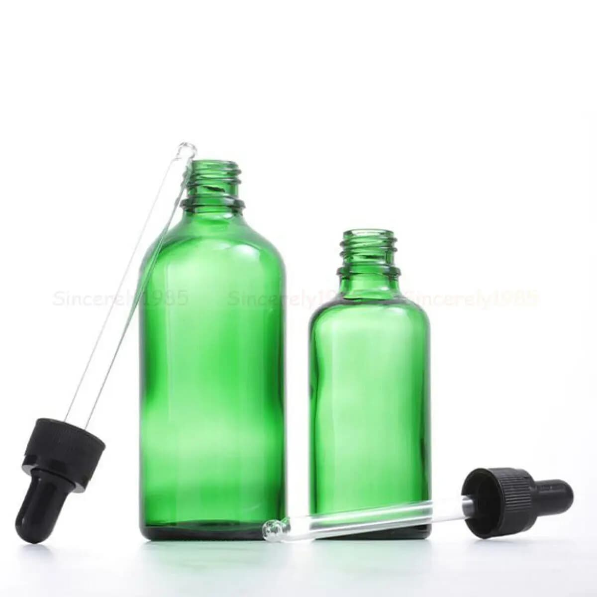Compte-gouttes en verre vert HI pour aromathérapie, pipent pour parfum essentiel, château, 5ml, 10ml, 15ml, 20ml, 30ml, 50ml, 100ml