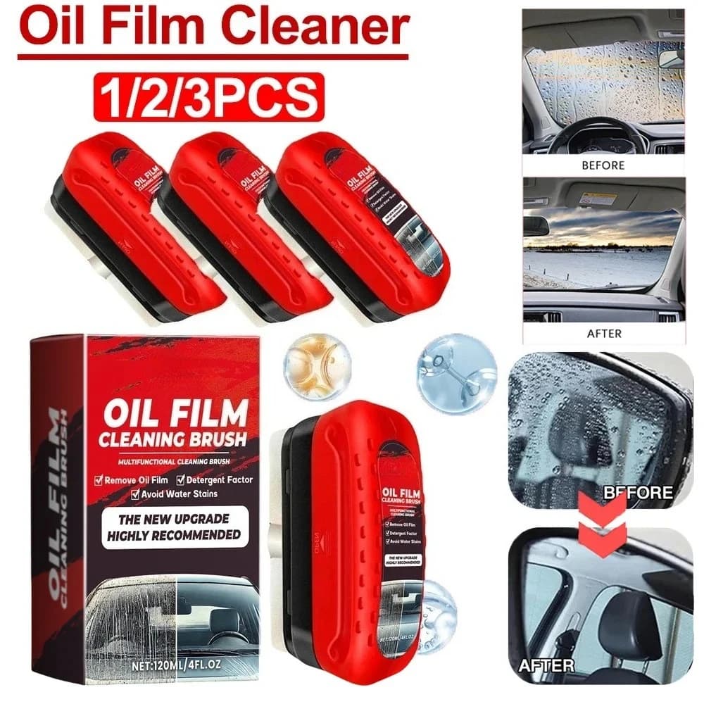 Brosse de nettoyage de Film d'huile, brosse de nettoyage de panneau d'essuyage de verre, outil de nettoyage de Film d'huile efficace Portable pour pare-brise de voiture 3/2/1 pièces