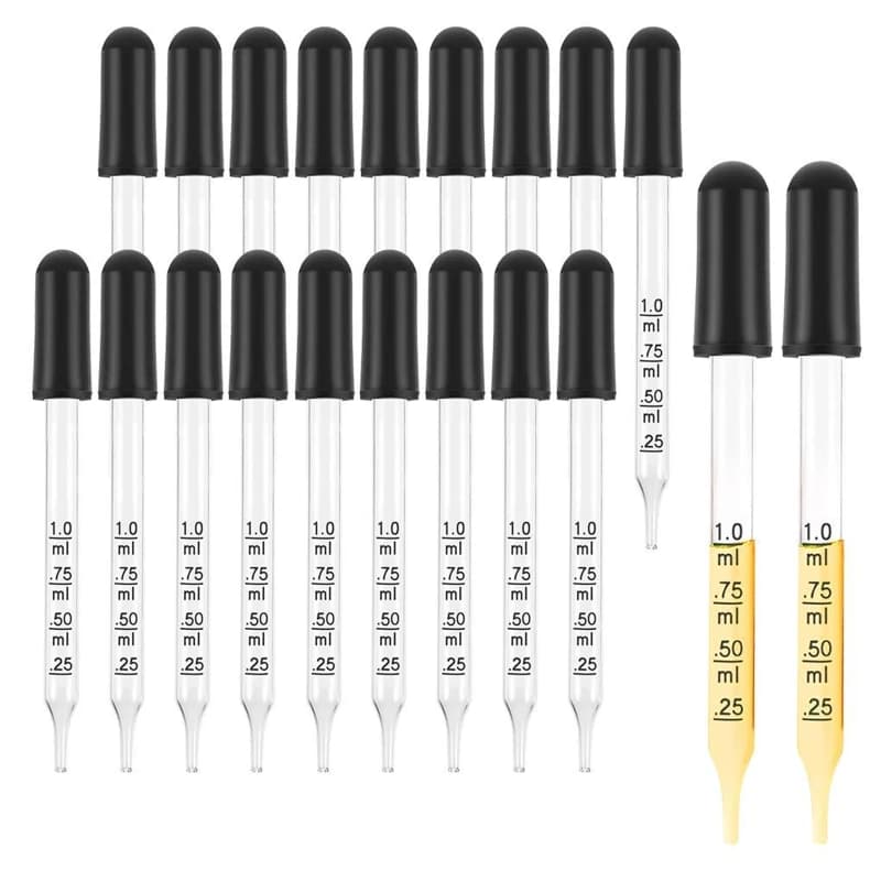 Compte-gouttes liquide en verre 1 Pipette compte-gouttes d'huile essentielle, compte-gouttes en verre pour huile plante