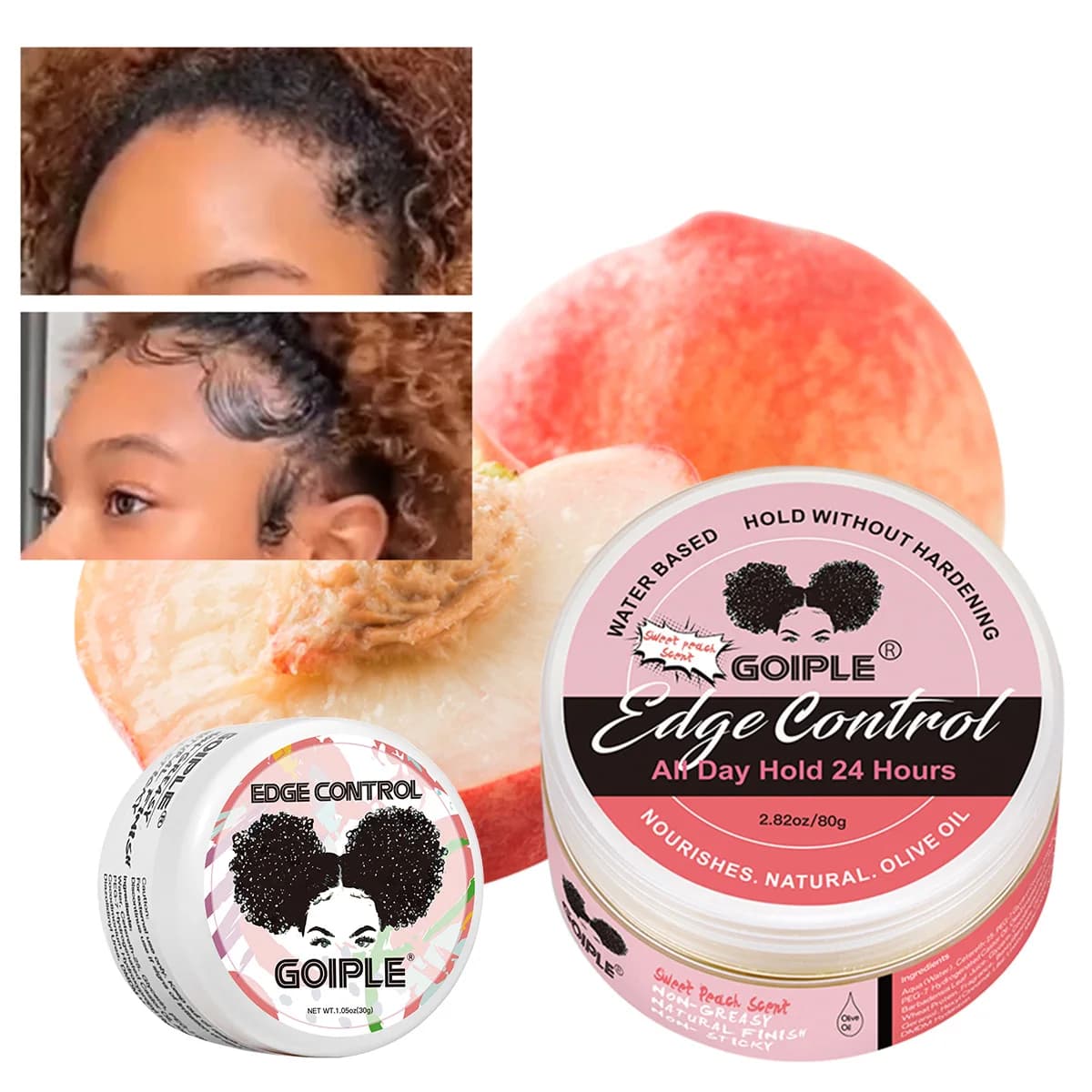 GOIPLE Crème Gel Coiffante à Base d'Eau aux Huiles d'Olive, Parfums Naturels de Fruits, Fixation 24h pour Femme