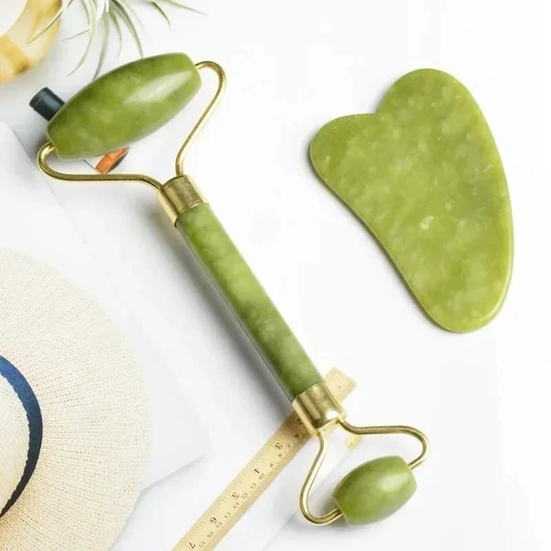Masseur à rouleaux de jade naturel