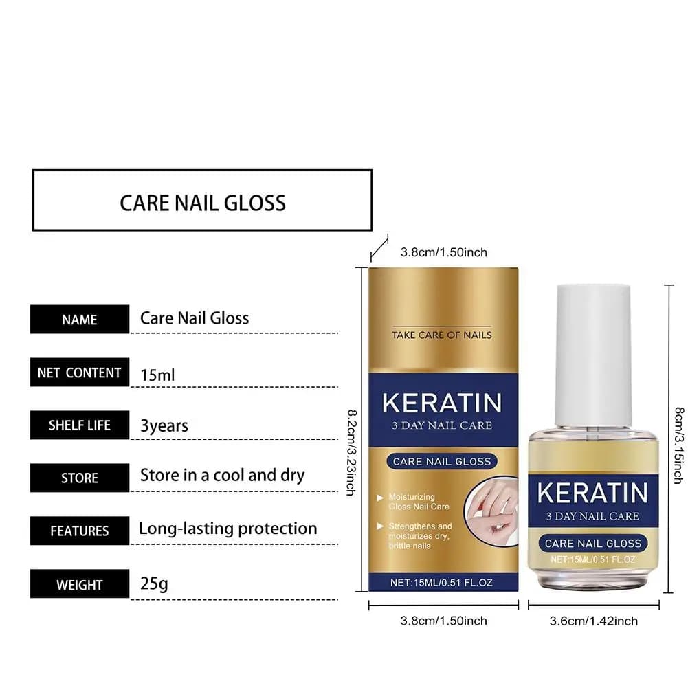 Huile de Soin des Ongles à la Kératine Hydratante pour Mains et Pieds, Essence Brillante Réparatrice, Épaississante, Nourrissante et Douce pour Ongles Secs, Fragiles et Fins