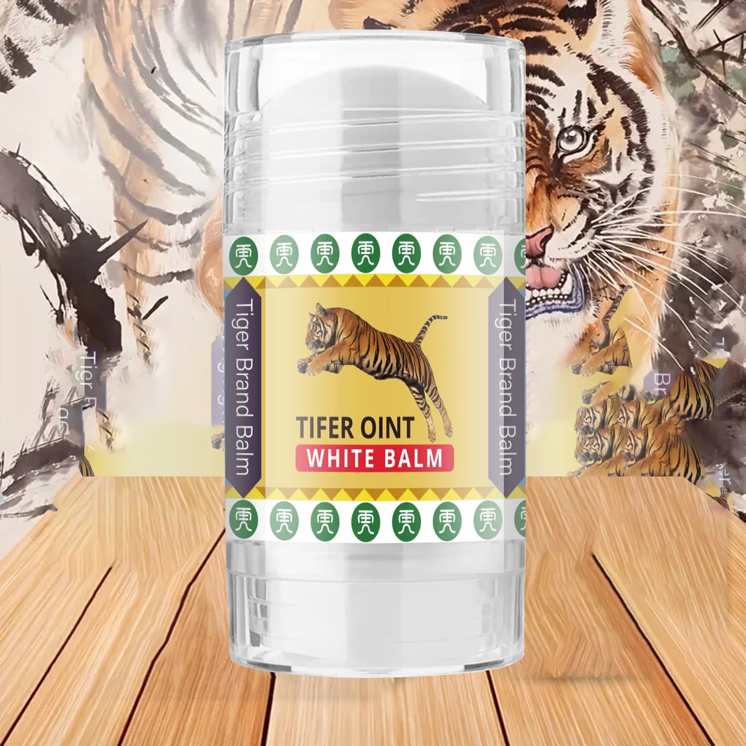 Bâton de crème de massage corporel Tiger, contient un mélange de vitamines E et d'huile d'olive, hydratant en profondeur, facile à appliquer, non grasse