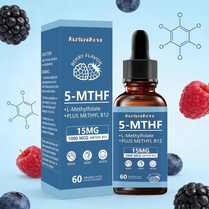 Offre Spéciale : Gouttes liquides de 5-méthyltétrahydrofolate à absorption élevée – Complément de folate actif pour un soutien nutritionnel quotidien