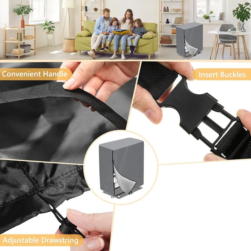 Housse de lit pliante réglable de 38 pouces, housse de rangement avec fermeture éclair et cordon élastique, protection étanche et anti-poussière