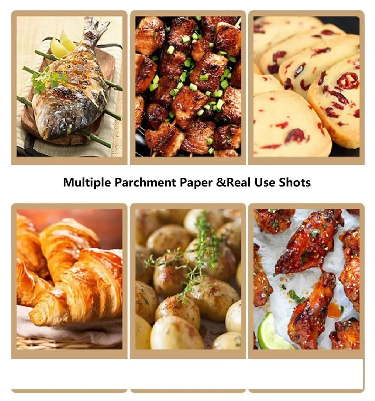 Feuilles de cuisson en papier parchemin, parchemin de cuisson antiadhésif prédécoupé, pour la cuisson des grillades, friteuse à air, tasse à pain à la vapeur, biscuits à gâteaux