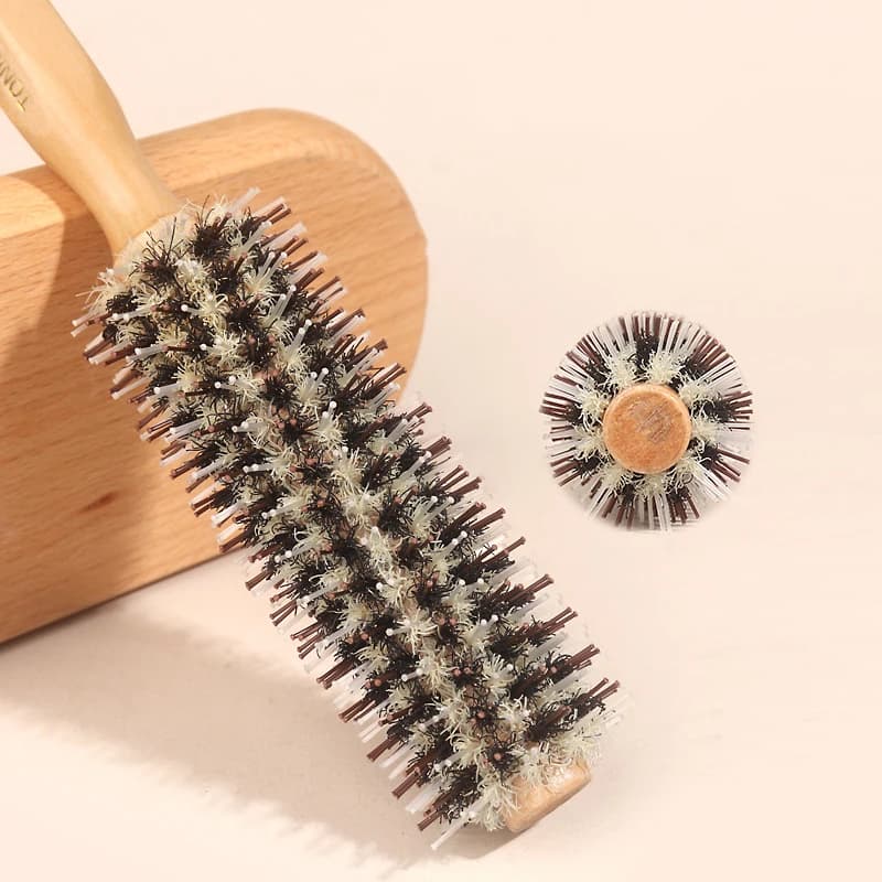 Brosse à cheveux en bois avec poils de sanglier naturels