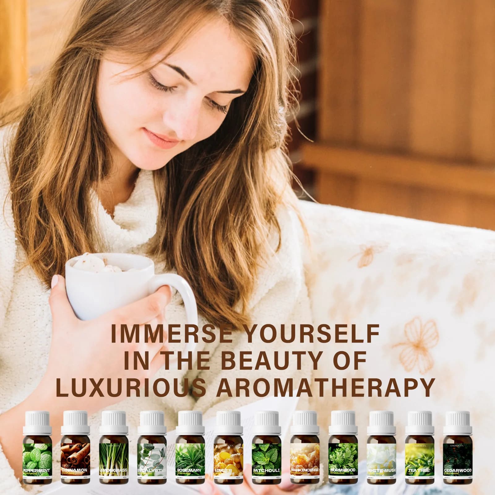 Huiles essentielles 100% pures et naturelles 10ml pour diffuseurs, soins à domicile, parfums, aromathérapie, humidificateurs, bougies