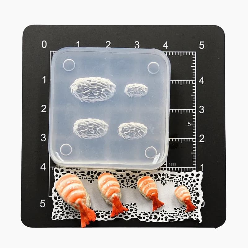 Mini tranche de saumon rouleau de riz Sushi moule en Silicone poterie argile maison de poupée nourriture jouet bricolage moules