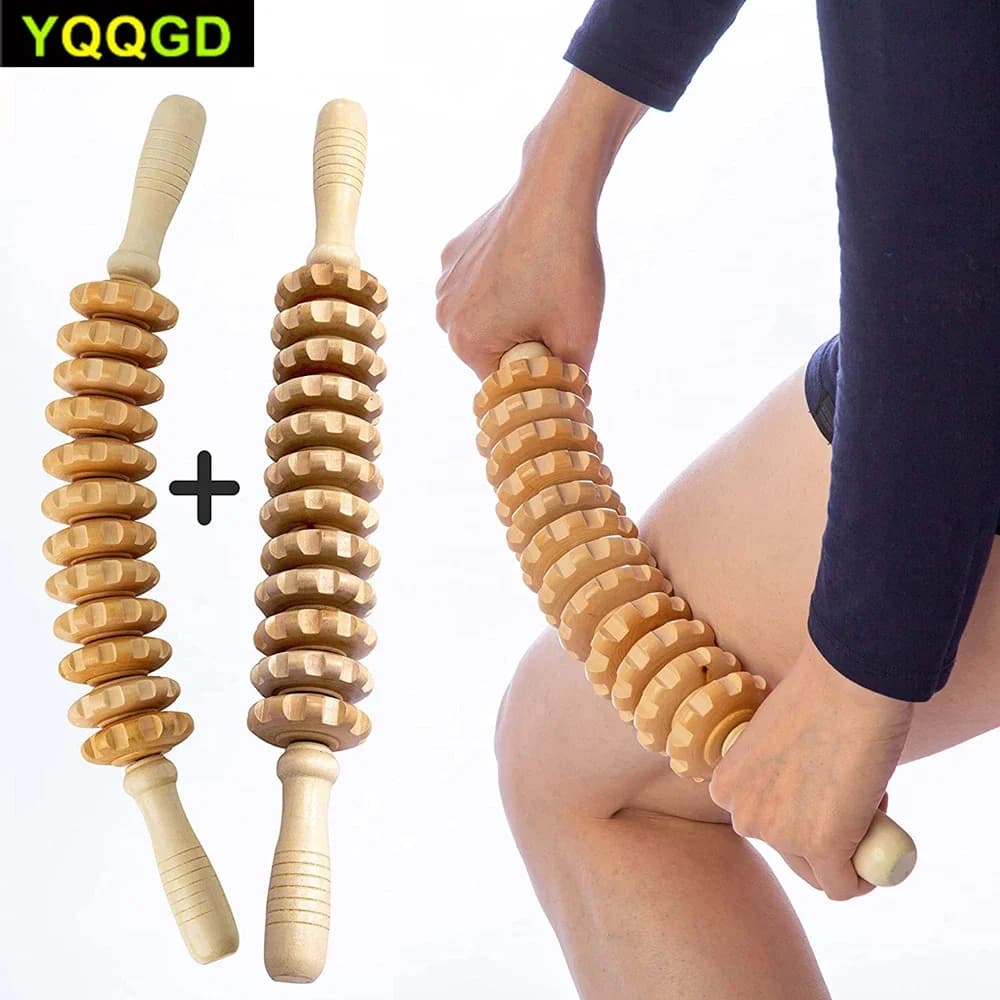 Rouleau en bois pour la Cellulite du ventre, outils de Massage thérapeutique en bois pour la mise en forme du corps, bâton de Massage roulant en bois pour les nœuds musculaires