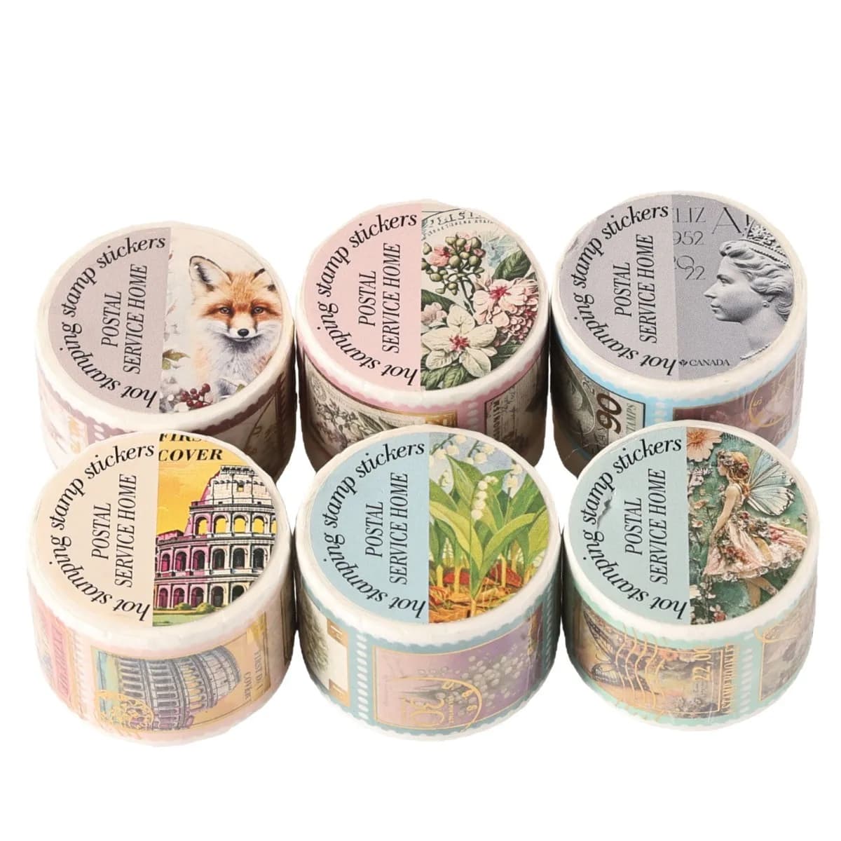 1 rouleau de ruban adhésif décoratif Washi rétro 25mmx3m, motif bureau de poste et timbres, pour scrapbooking DIY