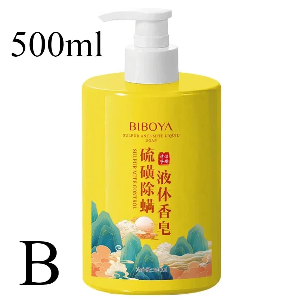 500ml nettoyage en profondeur élimination des acariens au soufre lavage du corps contrôle de l'huile Gel douche
