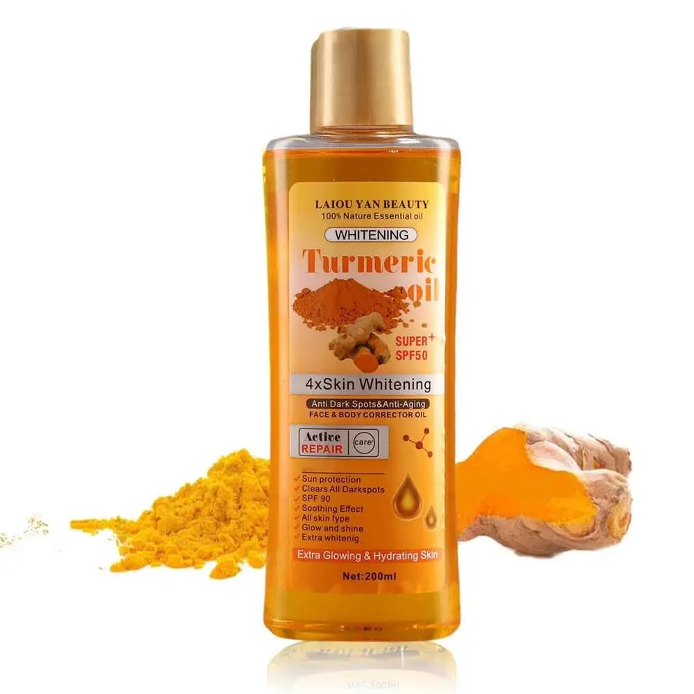 Huile essentielle de curcuma pour le visage et le corps, hydratante et naturelle, soins de la peau lissants, 200ml