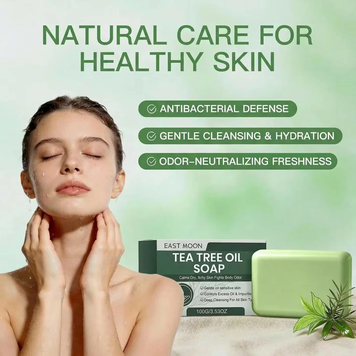 Savon en barre à l'arbre à thé pour le visage et le corps
