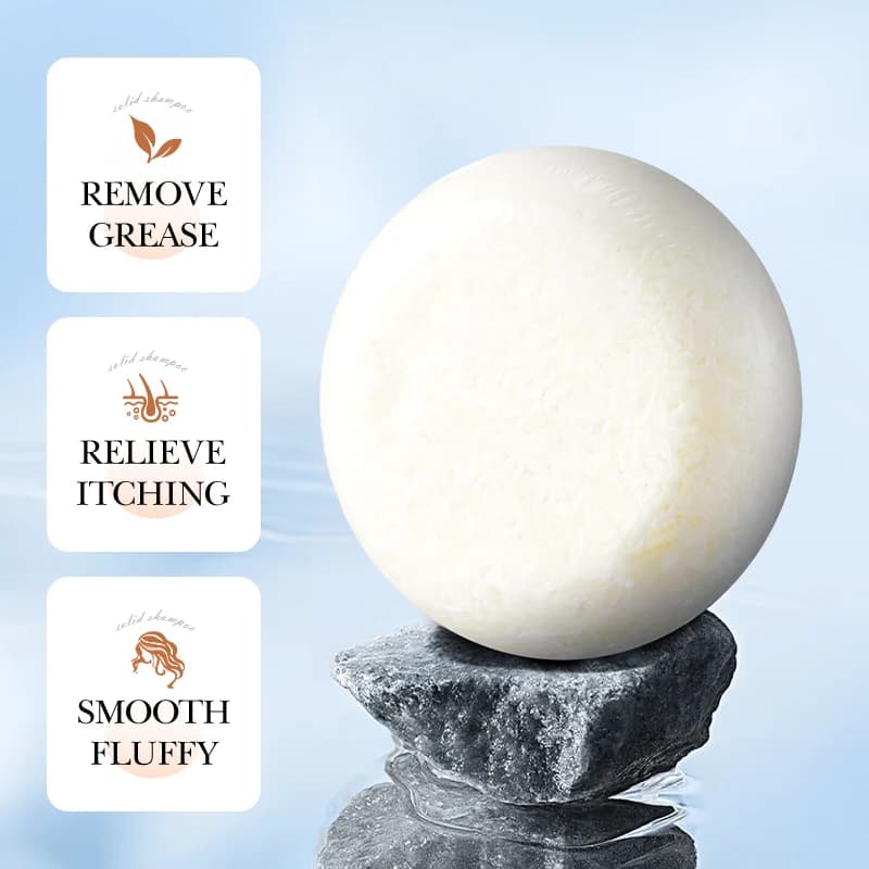 SADOER Savon Solide Capillaire à la Noix de Coco Shampoing Anti-Croûtes Contrôle du Sébum Nettoyage Profond Cheveux Secs et Abîmés Lissage et Réparation Capillaire
