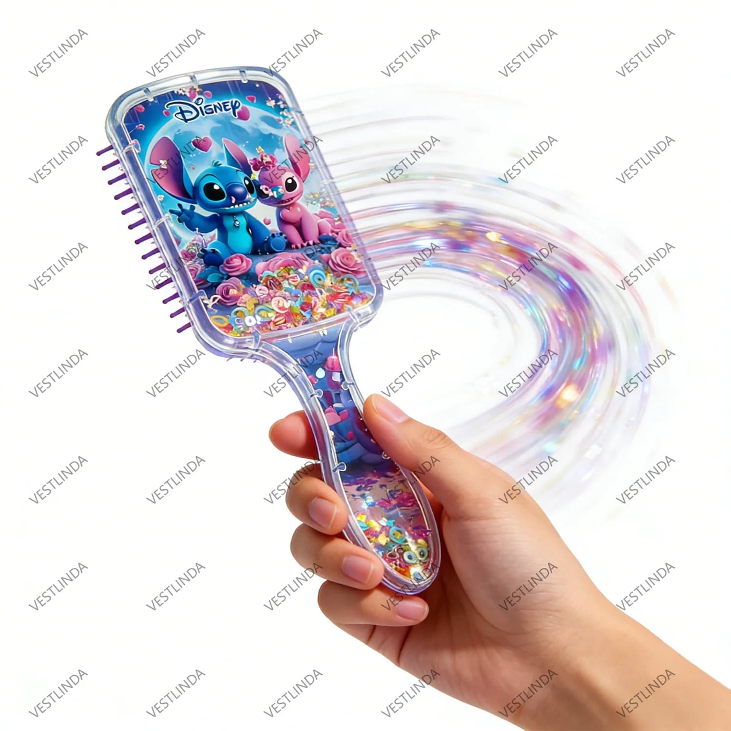 Peigne de massage à coussin d'air Disney Lilo & Stitch, série de peignes à thème dessin animé Stitch, pour filles et étudiantes