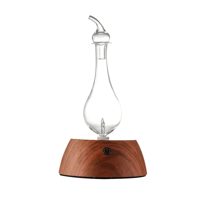 Diffuseur d'huile essentielle sans eau de 50ML, Mini nébuliseur pur, aromathérapie, bois et verre, diffuseurs d'arômes domestiques, veilleuse colorée