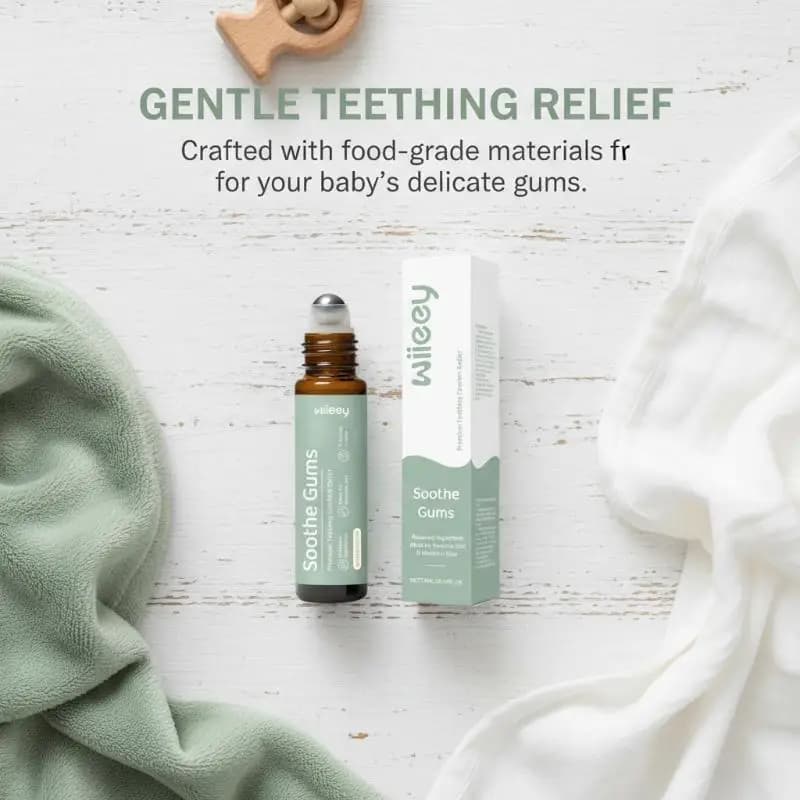 Huile apaisante pour bébé en roll-on – Soulagement rapide des gencives – Confort dentaire pour enfants – Formule végétale douce pour les soins bucco-dentaires des tout-petits – Nouveauté