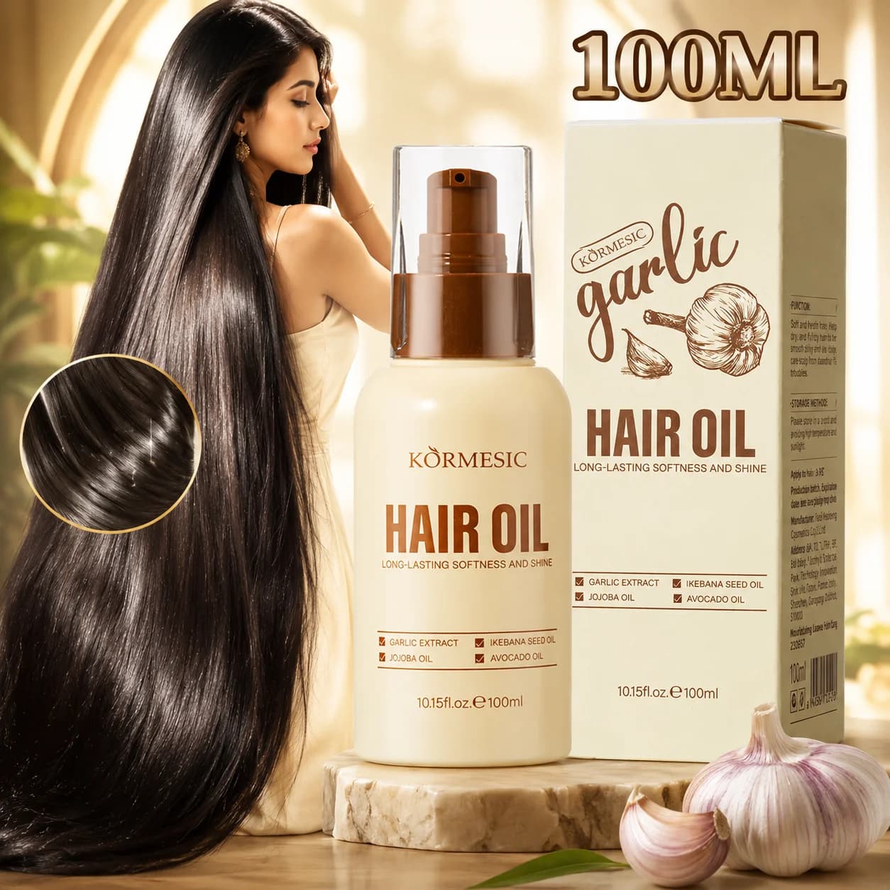 Huile de croissance capillaire à l'ail 100ML