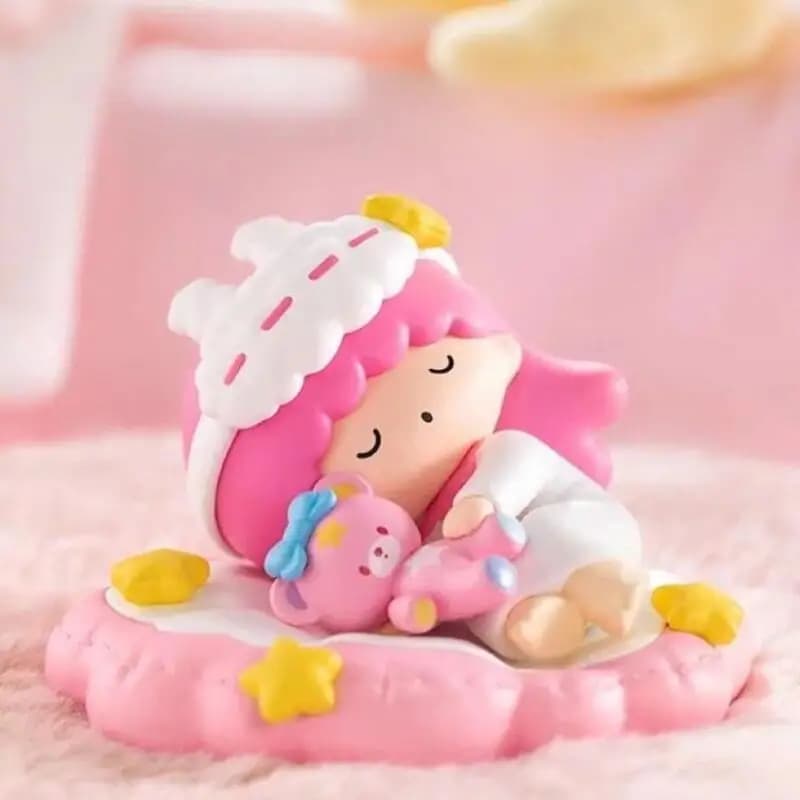 Figurines Statiques en PVC Sanrio Sleep Series Cinnamoroll Little Twin Stars – Décoration de Bureau