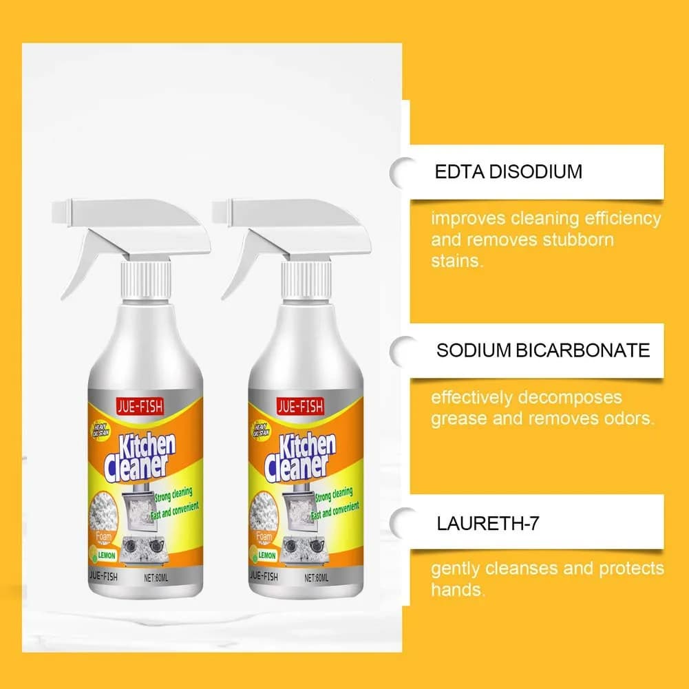 Nettoyeur d'huile lourde de 60ml, taches d'huile de cuisine, dégraissant puissant, dissolvant de taches d'huile, grilles de nettoyage, four, Spray de nettoyage de table de cuisson à domicile