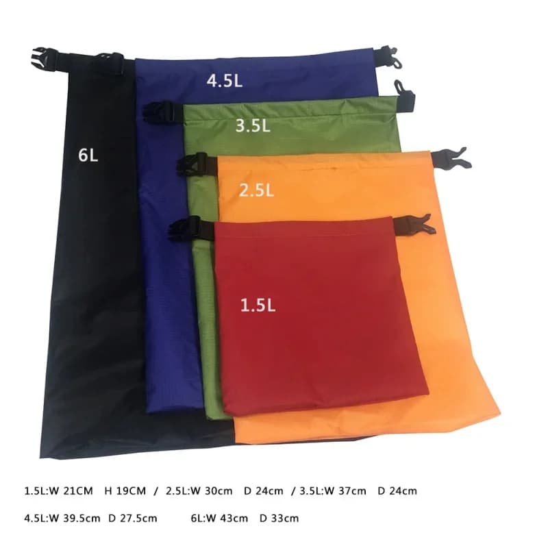 Ensemble de sacs étanches 5 pièces 2L 5L 10L 15L 20L avec fermeture à enroulement