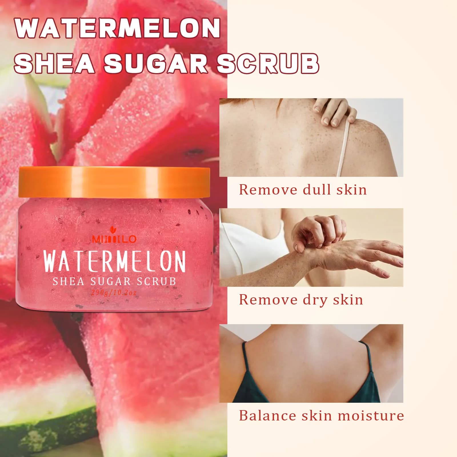 SHEA SUGAR SCRUB, gommage exfoliant, peau lisse et belle, soin hydratant et nourrissant, peut être utilisé pour tout le corps