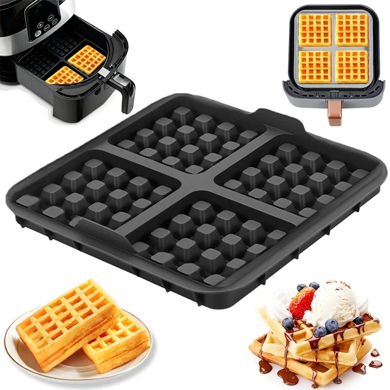 Moule à gaufres en silicone pour friteuse à air, moule à gaufres pour Ninja AF181 AF180 AF141 AF140 Philips NA229 NA230 et de nombreuses autres friteuses à air