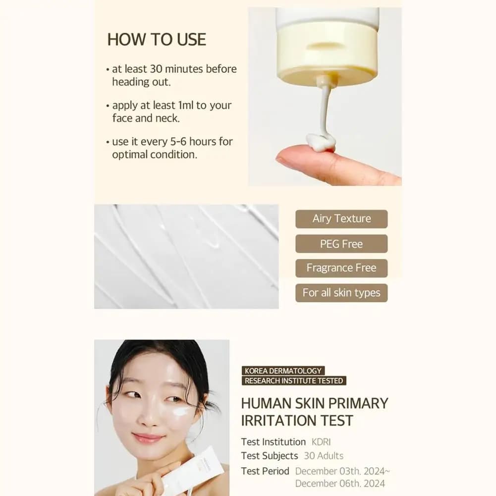 Crème solaire Mixsoon Bean SPF 50 – Crème solaire coréenne à l'extrait de soja, douce pour la peau, légère et anti-graisse, protection UVA/UVB