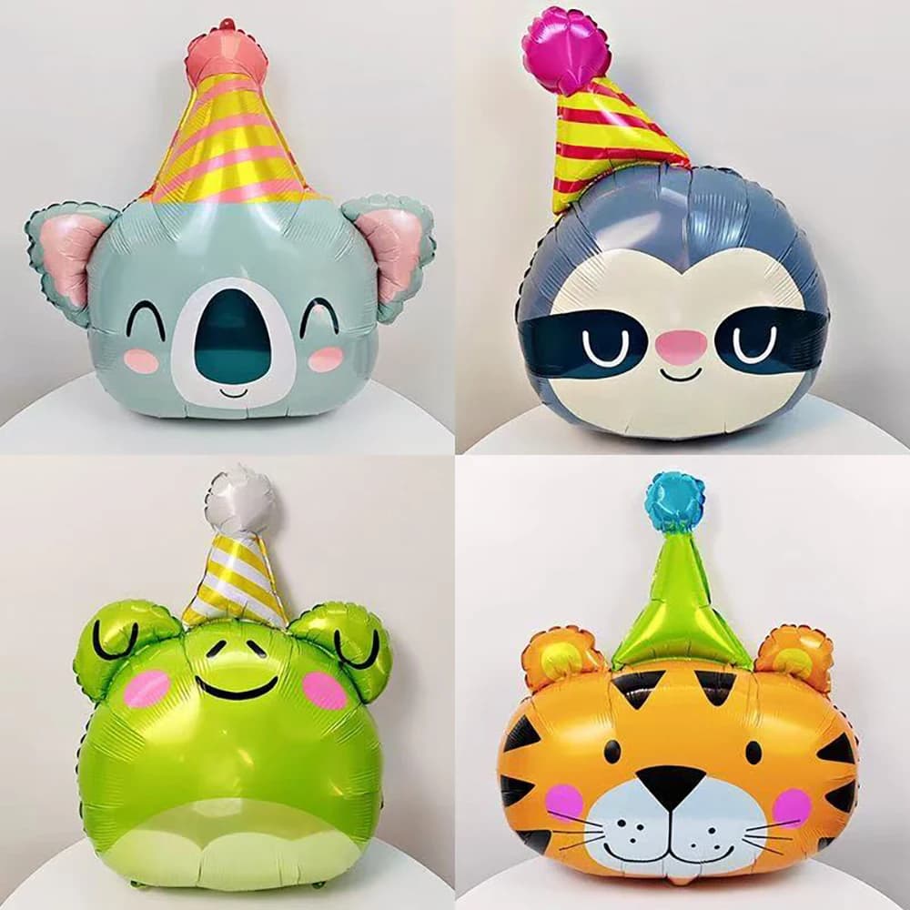 Ballon en film d'aluminium pour animaux, paresseux, Lion, ours, girafe, tigre, éléphant, grenouille, thème du Zoo, anniversaire, douche, décoration de vacances
