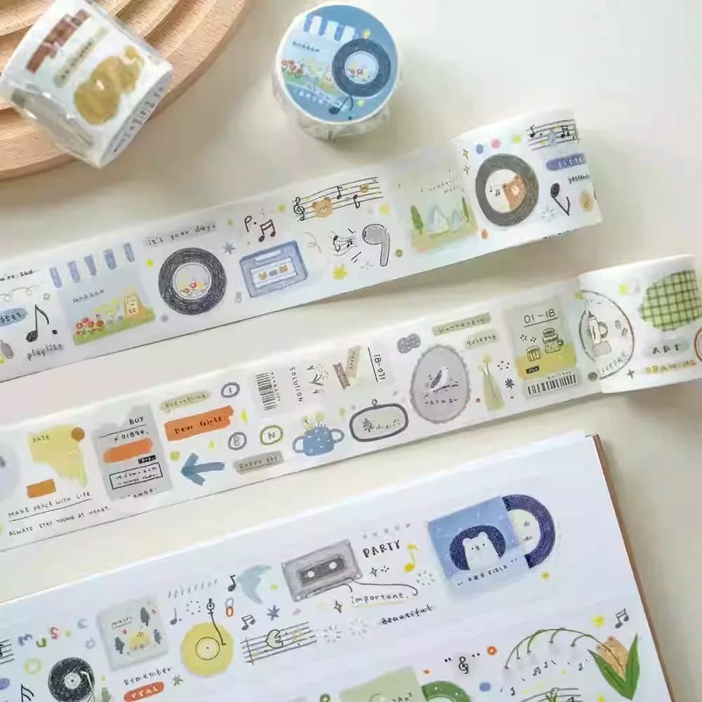 Orange Studio Vintage rétro Note petits rouleaux Washi PET bande planificateur bricolage fabrication de cartes Scrapbooking Plan autocollant décoratif