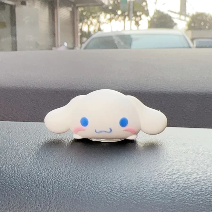 Décorations en caoutchouc 3D Hello Kitty My Melody Kuromi Cinnamoroll, jolis accessoires pour tableau de bord de voiture, 1/4 pièces