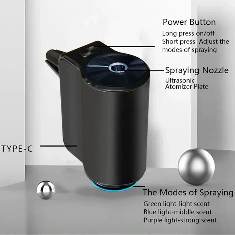 Désodorisant électrique pour voiture, diffuseur d'arôme automatique, ventilation de voiture, huile essentielle, humidificateur de brume, diffuseur de parfum, aromathérapie