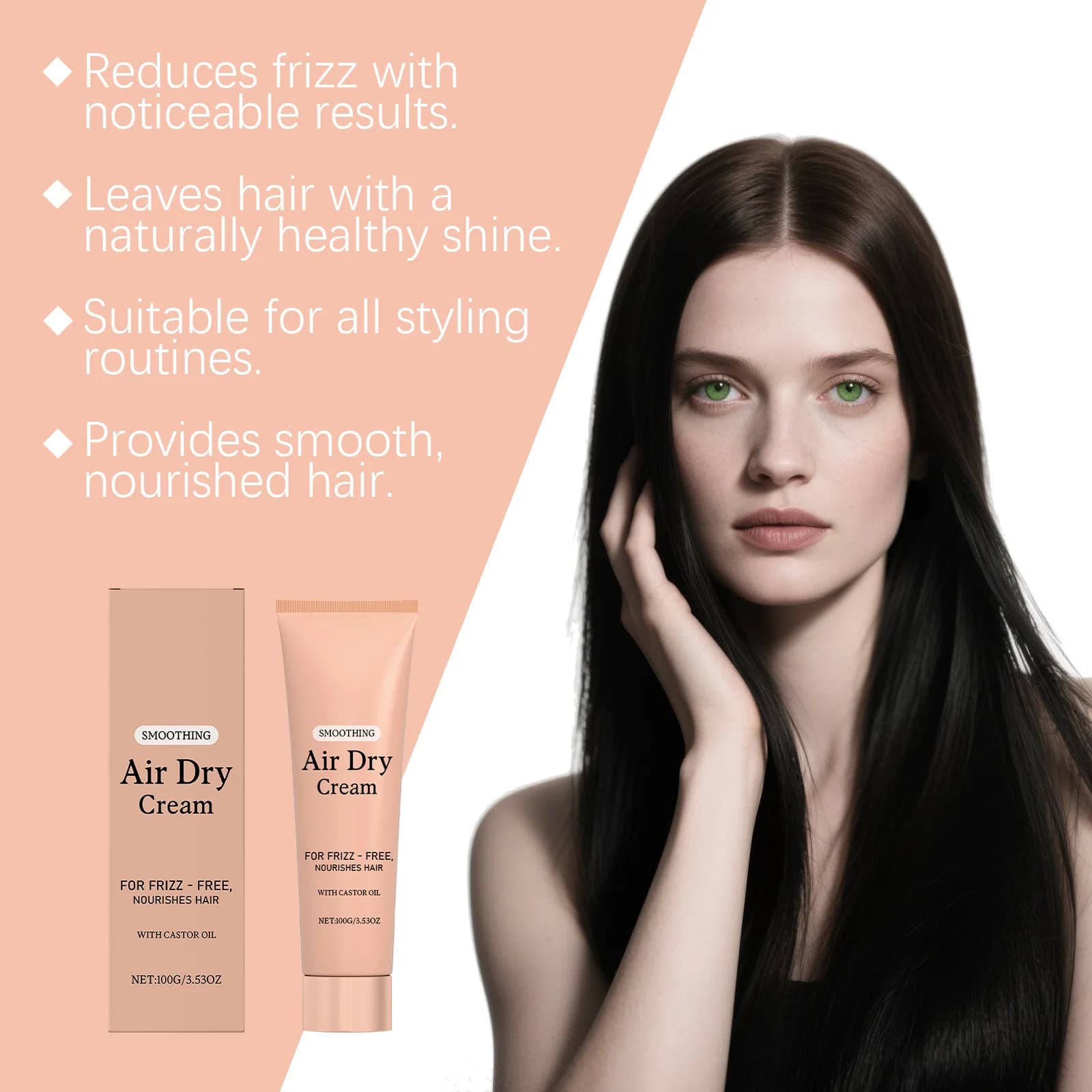 Crème de soin adoucissante pour cheveux, huile de ricin, réduit la sécheresse, réparer les dommages, renforcer les racines des cheveux, apaiser le cuir chevelu, revitalisant nourrissant pour cheveux