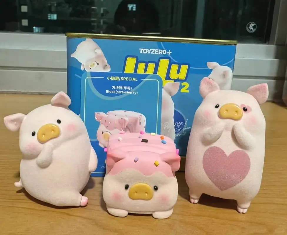Authentique Lulu Pig classique Ii boîte aveugle figurine à collectionner mignon petit cochon chambre décoration jouet à la mode cadeau d'anniversaire