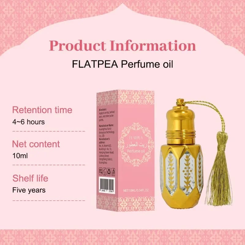Huile de parfum arabe fruitée au jasmin, parfum durable, élégant, luxueux, charmant, pour femmes, Rollerball arabe du moyen-orient, 10ML