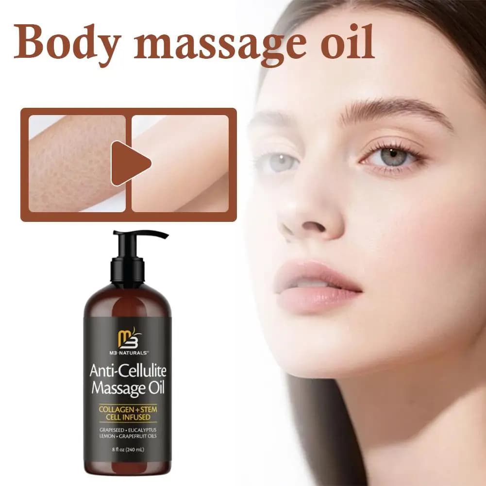 Huile de Massage corporel Anti-Cellulite raffermissante huile de Massage corporel collagène & tige cellule huile essentielle corporelle raffermissement de la peau 240ml